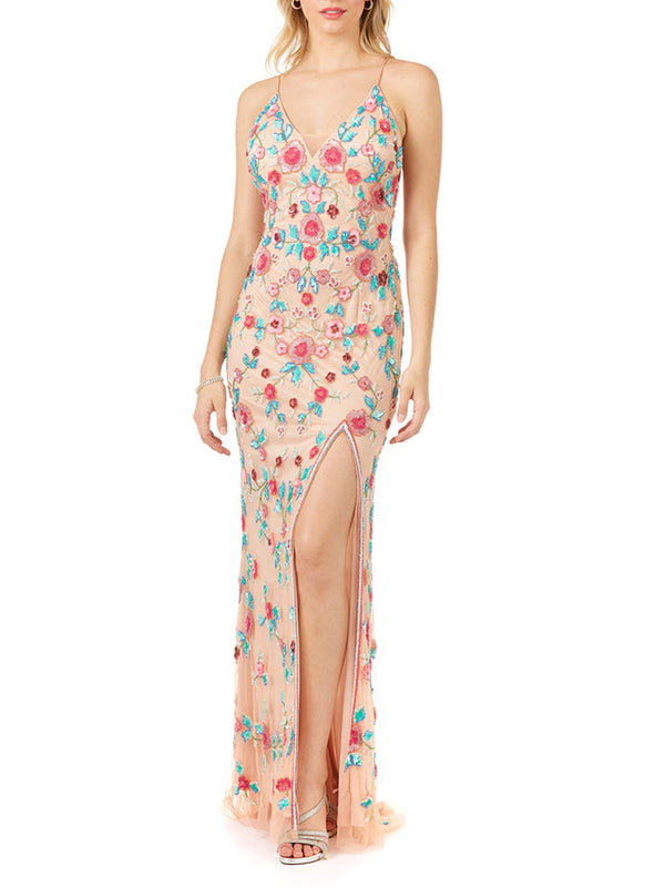 Lara 29486 - Thigh High Slit with Open Back Dress - OUTLET