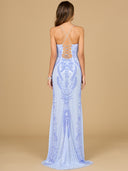Lara 29577 - Scoop Neck, Lace Up Open Back Dress-Dress-Lara-Lara