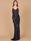 Lara 29595 - Spaghetti Strap Navy Dress