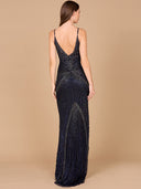 Lara 29595 - Spaghetti Strap Navy Dress