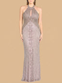 Halter Neck Dress with Keyhole
