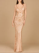 Lara 29615 - Long Sleeve Beaded Dress