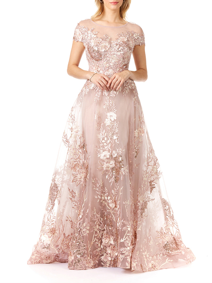 Lara 29619 - Beautiful Lace Applique A-line Ball Gown