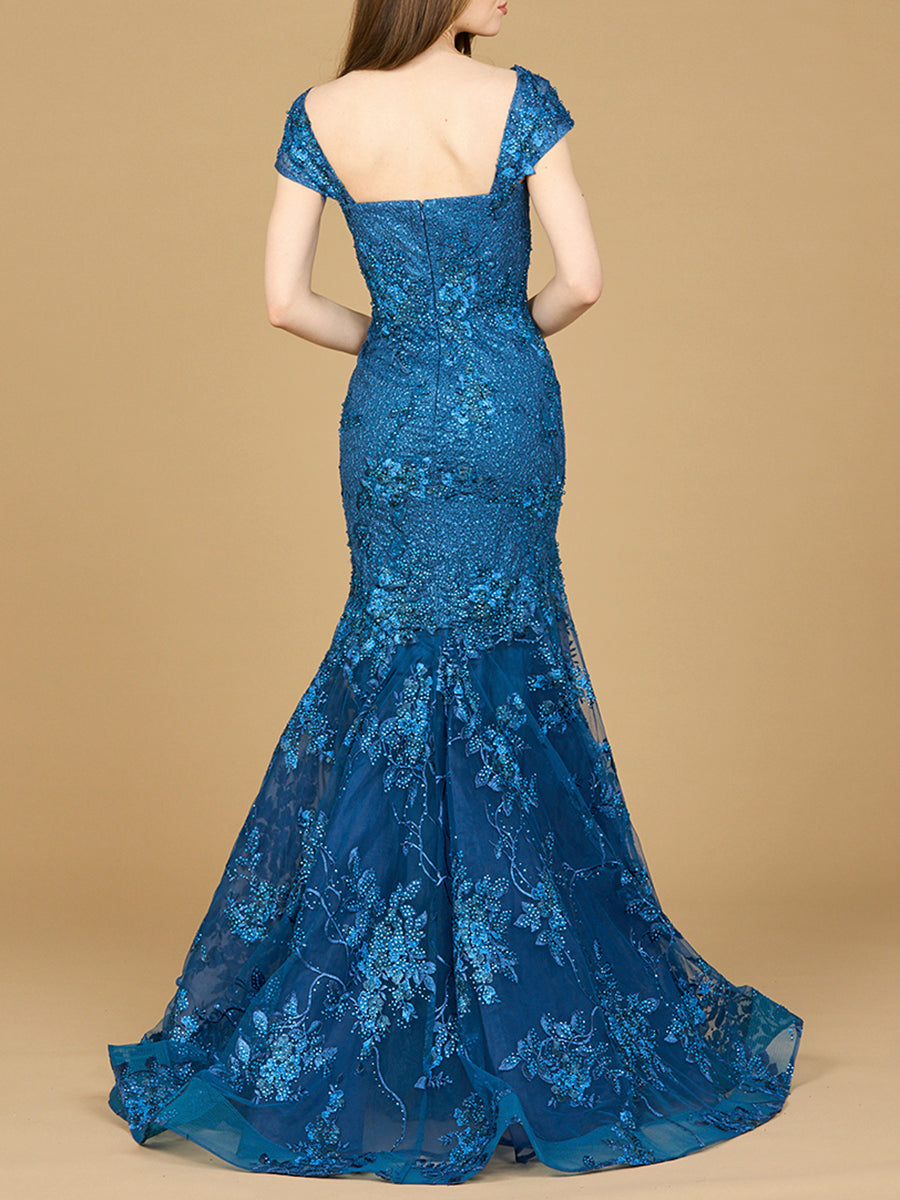 Lara 29642 - Cap Sleeve Mermaid Gown Dusty Purple / 14 Lara 29642 - Cap Sleeve Mermaid Gown Dusty Purple / 14