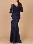 Cape Sleeve Mermaid Gown | 29673