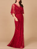 Cape Sleeve Mermaid Gown | 29673