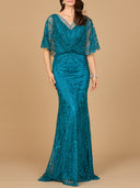 Cape Sleeve Mermaid Gown | 29673