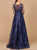 Lara 29761 - High Neck Sheer Long Sleeve Embellished Gown