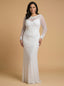 High Neck, Long Sleeve Beaded Wedding Gown - Lara 51004