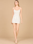 Sequin Cowl Neck Bridal Mini Dress