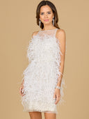 Bridal Cocktail Dress with Feathers