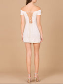 Sleek Off Shoulder Bridal Cocktail Dress | 51176