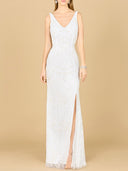 Beaded Bridal Gown with Lace Up Back
