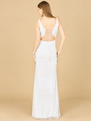 Beaded Bridal Gown with Lace Up Back