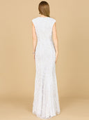 Beaded Cap Sleeve Wedding Dress