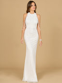 Halter Neck Gown with Fringe
