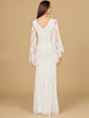 Beaded Cape Sleeve Wedding Dress