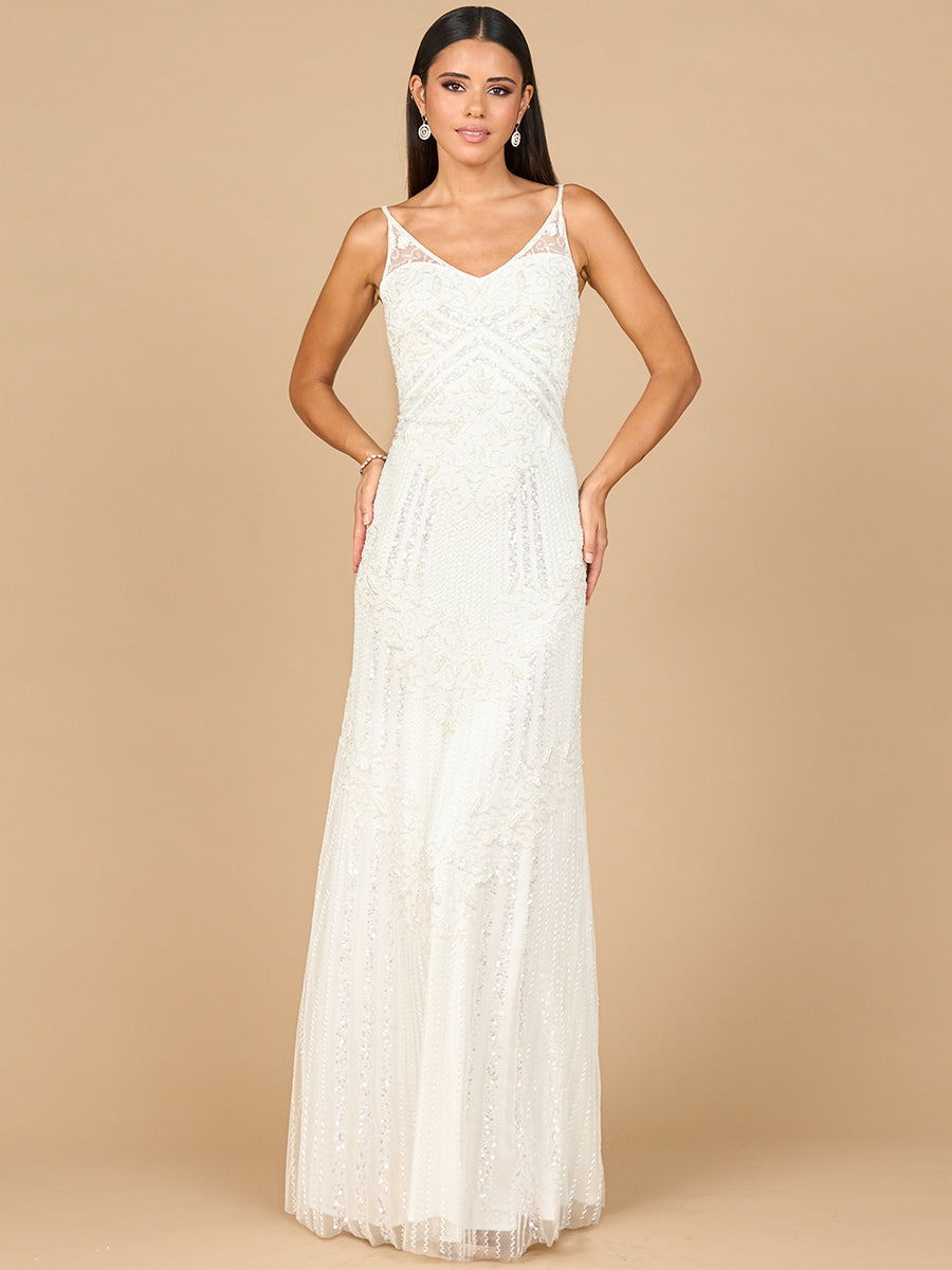 Lara 51191 - Beaded Gown with Cowl Back