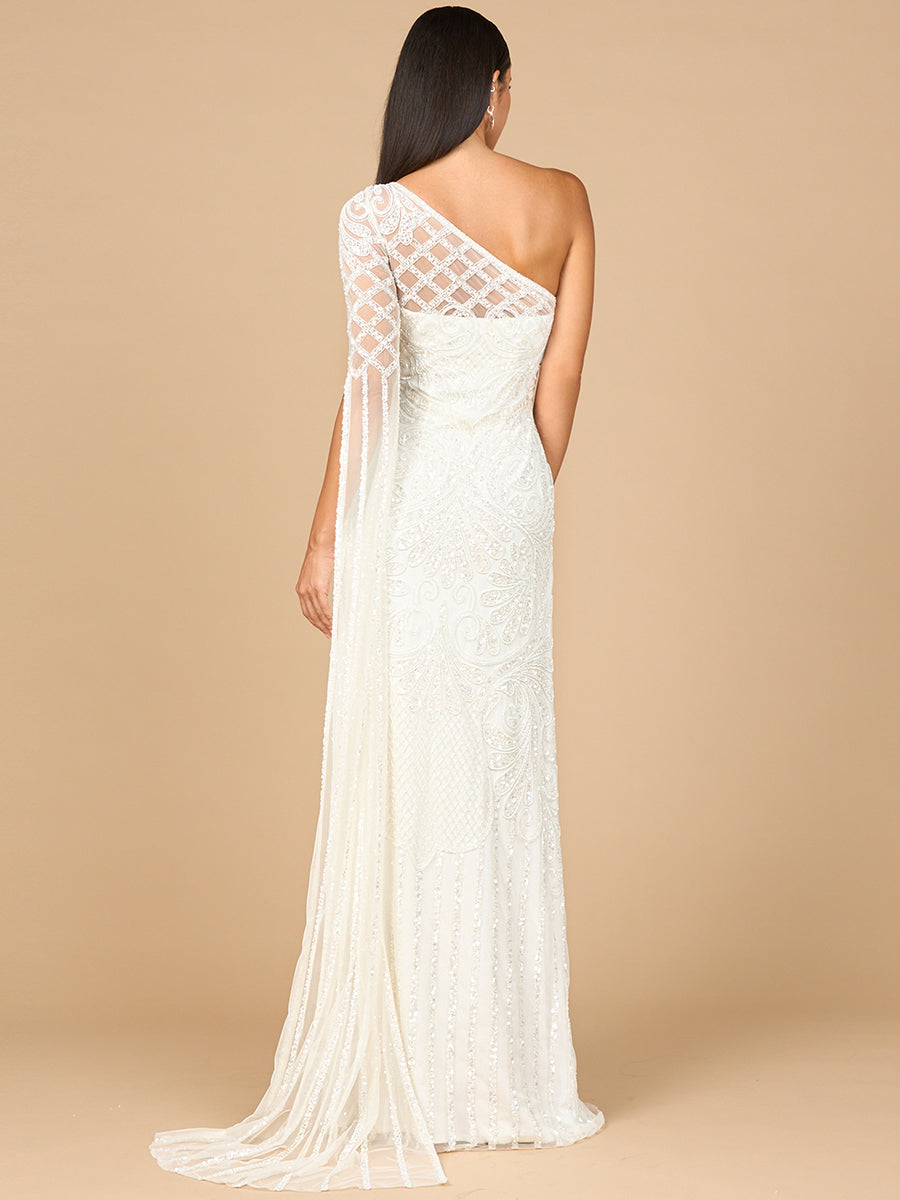 Lara 51197 - One Sleeve Beaded Gown