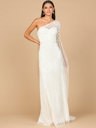 Lara 51197 - One Sleeve Beaded Gown