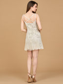 Beaded Mini Wedding Dress with Godets | Lara 51211