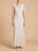 Embellished Bridal Gown with Cape Sleeves | 51221