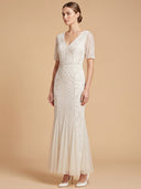 Embellished Bridal Gown with Cape Sleeves | 51221