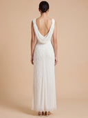 Lara Beaded Illusion Neckline Maxi Length Dress | 51227