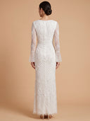 Bridal Long Sleeve Beaded Gown | 51239