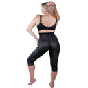High Waist Capri Pant Liner with Tummy Control Satin Panel| Memory Compression Fabric | Medium Support |  Style 6266
