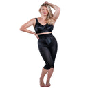 High Waist Capri Pant Liner with Tummy Control Satin Panel| Memory Compression Fabric | Medium Support |  Style 6266
