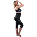 High Waist Capri Pant Liner with Tummy Control Satin Panel| Memory Compression Fabric | Medium Support |  Style 6266