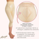 High Waist Capri Pant Liner with Tummy Control Satin Panel| Memory Compression Fabric | Medium Support |  Style 6266