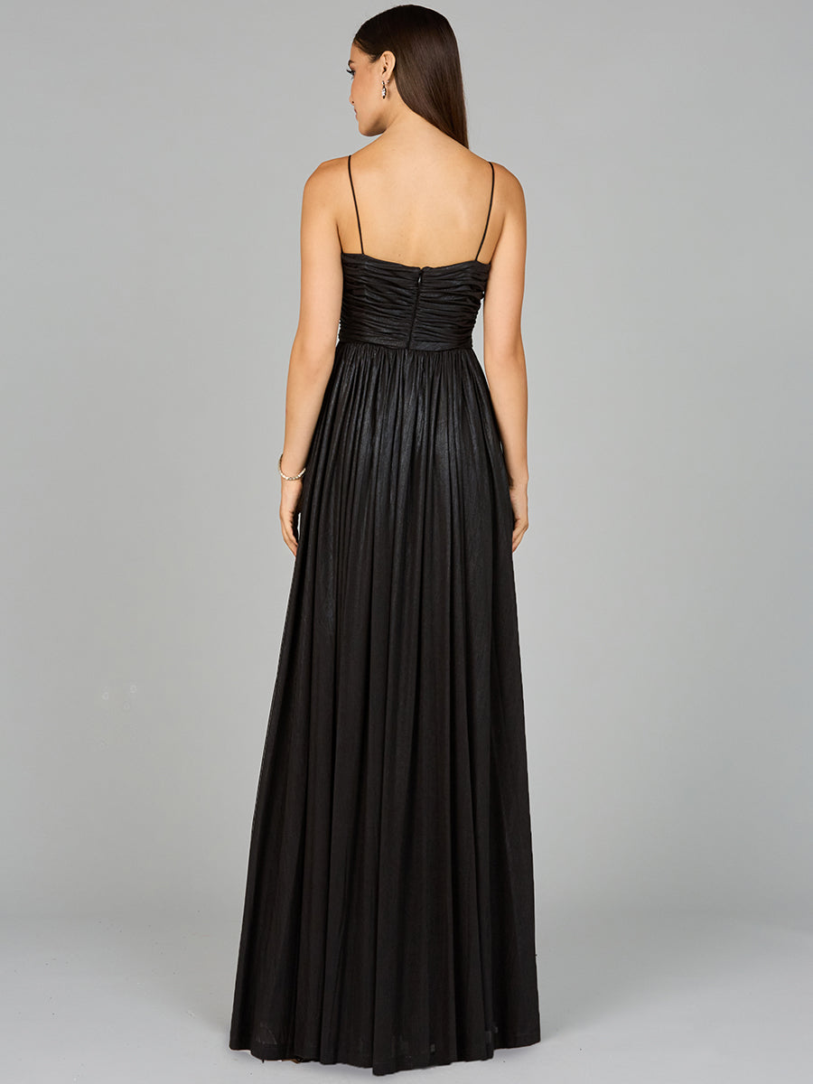 High Slit Metallic Jersey Dress Black / 2 High Slit Metallic Jersey Dress Black / 2