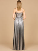 High Slit Metallic Jersey Dress