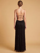 Spaghetti Strap Beaded Gown | Lara 9917