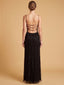 Lara 9917- Spaghetti Strap Beaded Gown