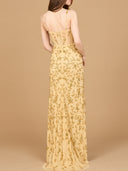 Beaded Corset Gown with Slit