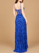 Beaded Corset Gown with Slit