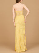 Beaded Corset Prom Dress with Slit