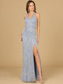 Halter Neck Gown with Fringes
