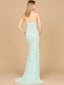 One Shoulder Beaded Gown with Slit
