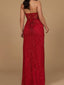 Embellished Strapless Gown with Slit | 9953