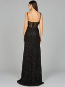 Elegant Corset Gown with Slit