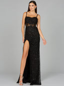 Elegant Corset Gown with Slit