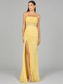 Elegant Corset Gown with Slit