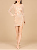 Long Sleeve V-Neck Cocktail Dress