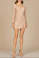 Long Sleeve V-Neck Cocktail Dress