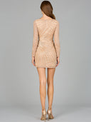 Long Sleeve V-Neck Cocktail Dress