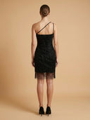 One Shoulder Fringe Short Dress